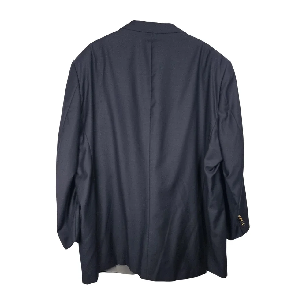 Tiglio Luxe Super 150s Wool Blazer Mens US 48L EU 56L Navy Blue Sport Coat Event